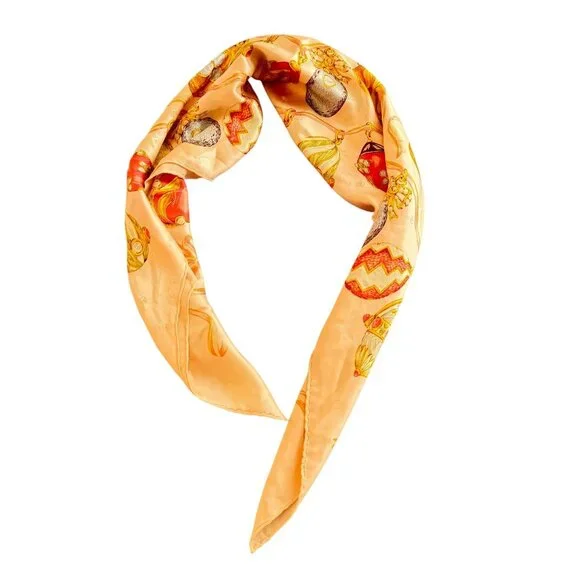 Vintage Nina Ricci Silk Scarf Womens Size 34 x 34 Jacquard Pink